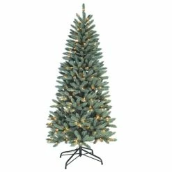 New 🛒 Santa's Workshop 6.5' Blue Spruce Slim Artificial Tree 👍