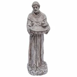 Deals 👍 Santa's Workshop 45" Cold Cast St. Francis Figure - Grey ✔️