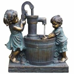 Flash Sale 💯 Santa's Workshop Poly Boy And Girl Fountain 🛒