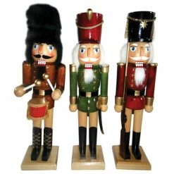 Buy 🥰 Santa's Workshop 14” Natural Wood Nutcrackers Set Of 3 🔔