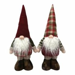 Discount 😍 Santa's Workshop 14" Plaid Gnomes Set Of 2 👏