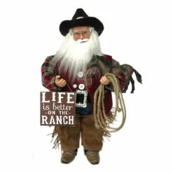Best reviews of 👏 Santa's Workshop 15" Life Is Better On The Ranch Claus 😀