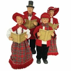 New ⌛ Santa's Workshop Red Plaid Caroling Family Figurines 😍