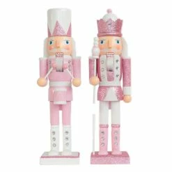 Discount ✔️ Santa's Workshop 15" Pink Splendor Nutcrackers Set Of 2 ✨