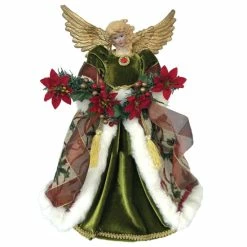 Hot Sale 👏 Santa's Workshop 16" Poinsettia Angel Tree Topper ✔️