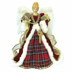 Cheap 🥰 Santa's Workshop 16" Red Plaid Angel Tree Topper 👏