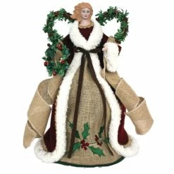 Hot Sale 🎉 Santa's Workshop 16" Country Poinsettia Angel Tree Topper 🌟
