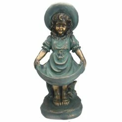 Discount ⭐ Santa's Workshop Little Girl Birdfeeder In Bronze ❤️